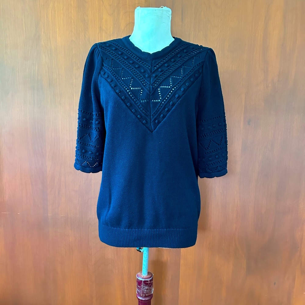 Boden navy short sleeve sweater